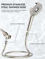 Magichome Shower Head with Handheld, High Pressure 10-Spd Detachable Chrome - Image 6