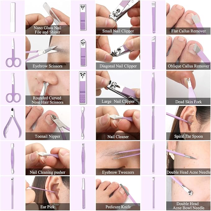 Manicure Set Professional Manicure Pedicure Kit Tools Travel Nail Care Kit - Image 3