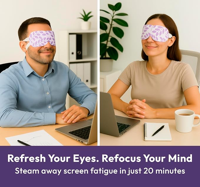 Steam Eye Mask - 16 Pack Lavender Self-Heating Warm Compress - Image 4