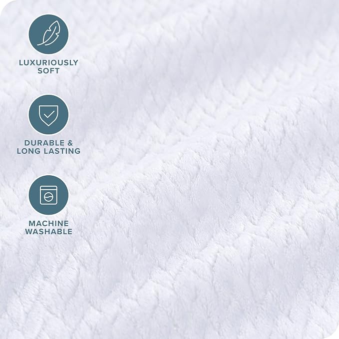 Bare Home Textured Fleece Blanket - Image 3