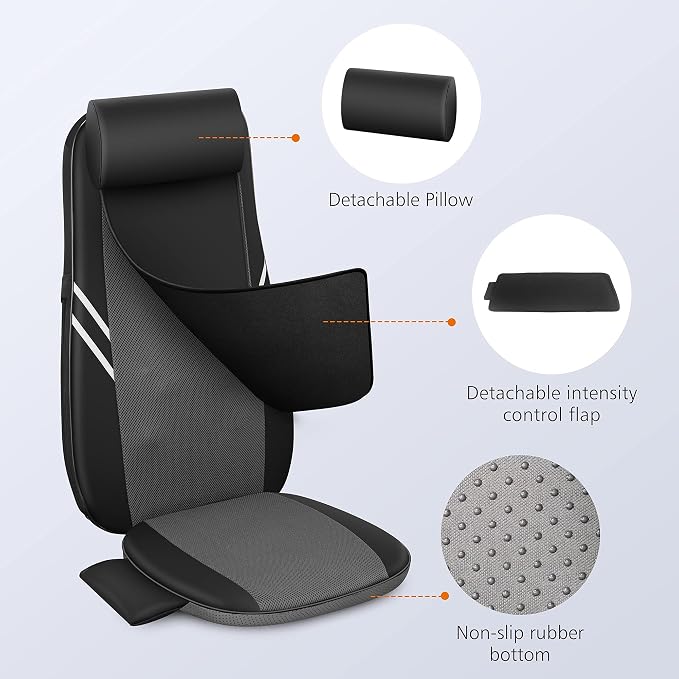 Snailax Back Massager with Heat, Shiatsu Massage Seat Cushion, 8 Flexible Nodes - Image 8