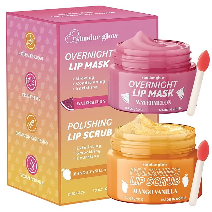 Lip Mask & Scrub – Watermelon, Mango & Vanilla – Hydrates, Exfoliates, Softens by Unknown