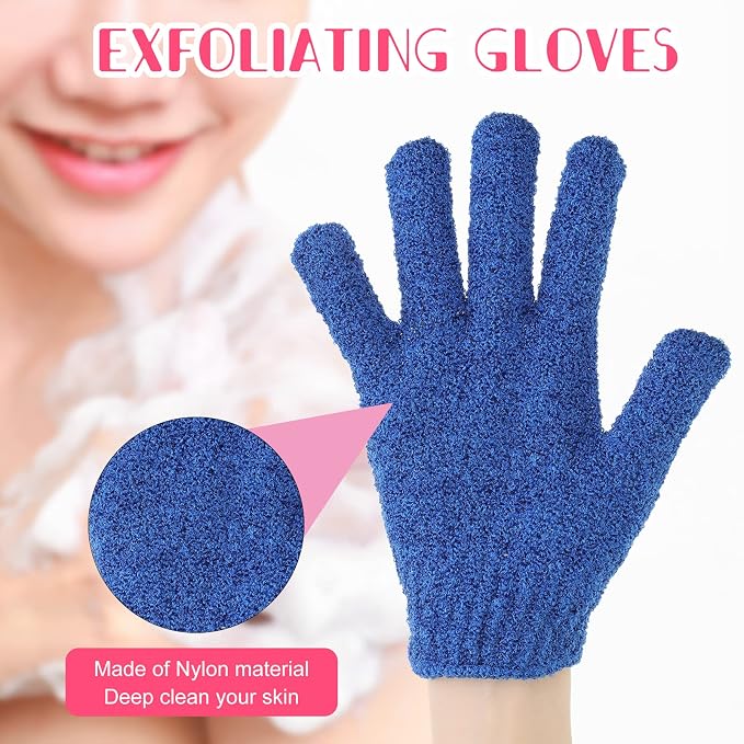 Tegeme 100 Pcs Exfoliating Gloves Bulk Double Sided Nylon Colorful Bath Shower - Image 4