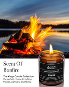 Scented Candles for Men | Bonfire, Mahogany & Teakwood Scented | Wooden Wick - Image 2