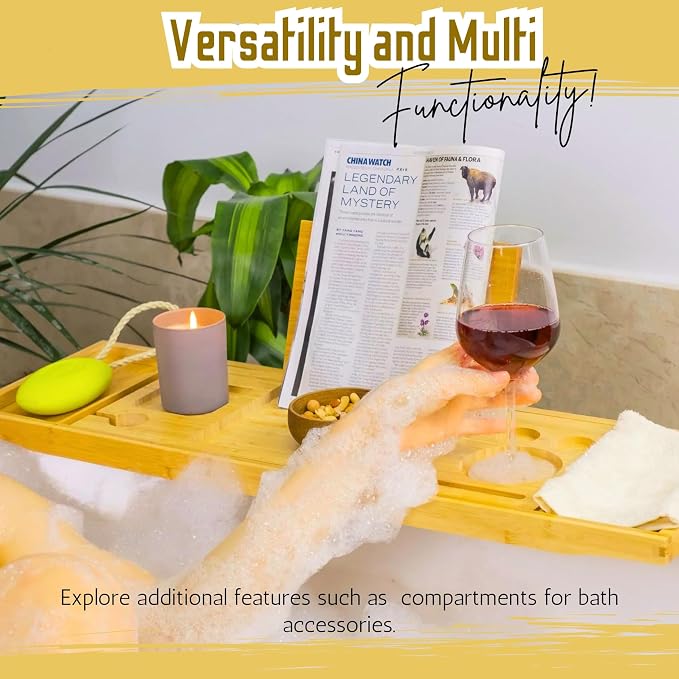 Premium Bathtub Tray with Accessories - Image 7