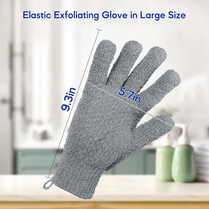 Exfoliating Gloves for Big Hands 8Pack- Lengthened and Large Double-Sided - Image 8