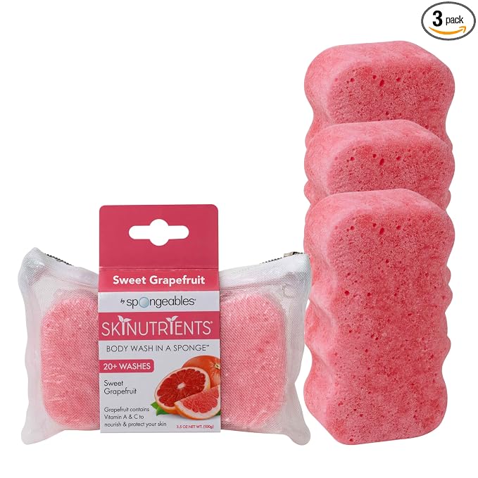 Spongeables Body Wash in a 20+ Wash Sponge, Sweet Grapefruit by Spongeables