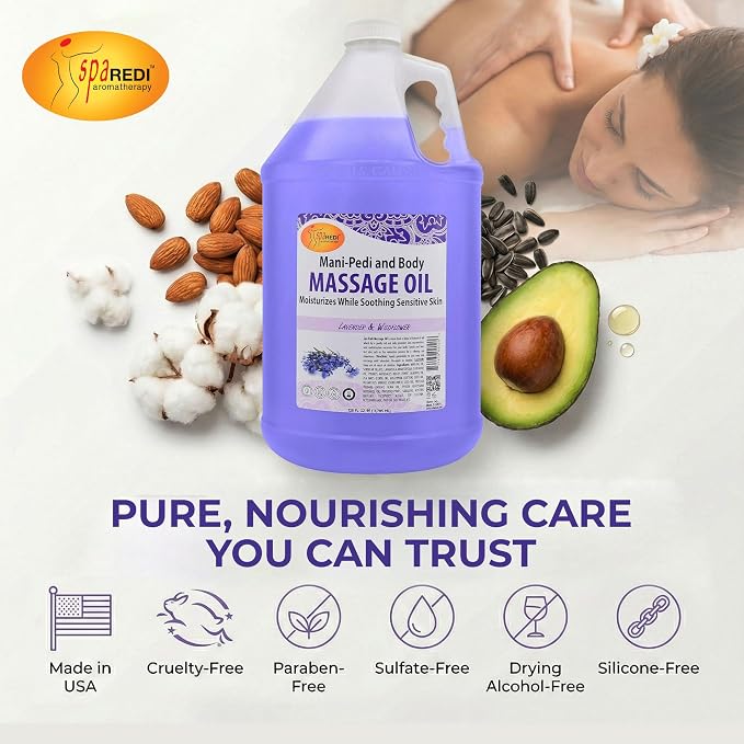 SPA REDI - Massage Oil, Lavender Wildflower, 128 Oz Professional Pedicure - Image 5