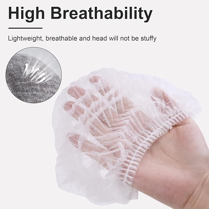 TaShow 120 Pcs Disposable Bouffant Caps, 21 Inches Hair Nets - Image 3