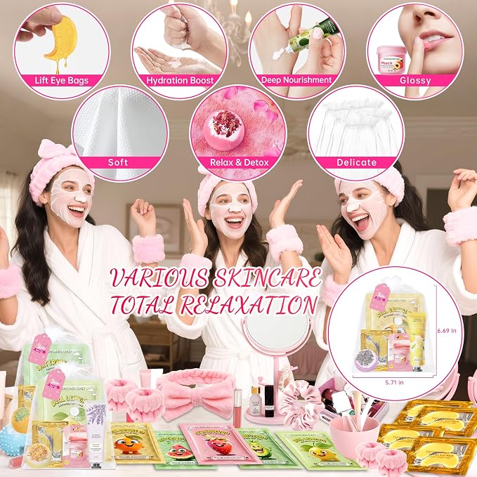 35 Pcs Spa Party Supplies for 5 – Spa Gifts for Women, Girls & Kids | Spa Set - Image 5