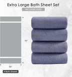 4 Piece Extra Large Bath Towel 35"x70" Oversized Bath Sheet Bath Towel Set - Image 5