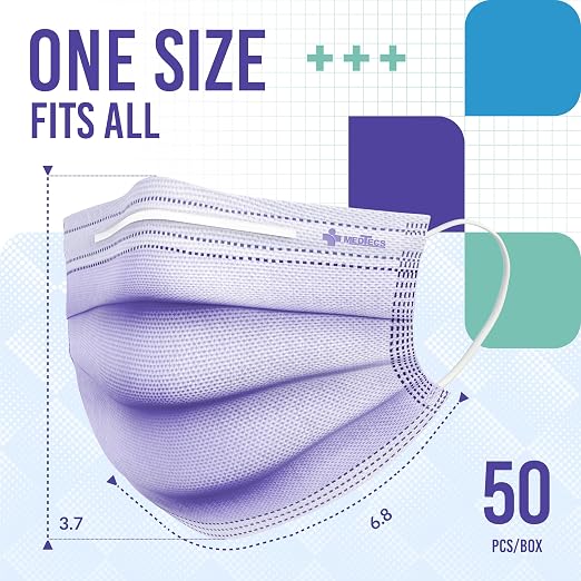 Medtecs Face Mask Disposable – Available in 50 & 2, 3-Ply Breathable, Soft Fit - Image 5