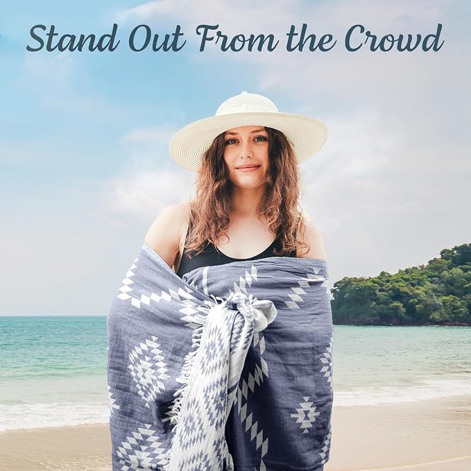 Premium Turkish Beach Towel – 100% Cotton, Quick Dry, Sand Free, Oversized Pool - Image 5