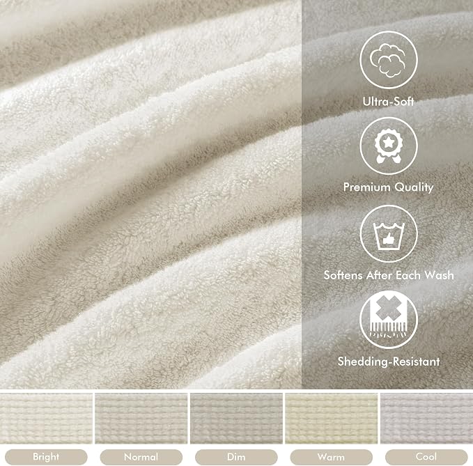 Madison Park 800GSM 100% Cotton Luxury Bathroom Towels, Long Oversized Linen - Image 3