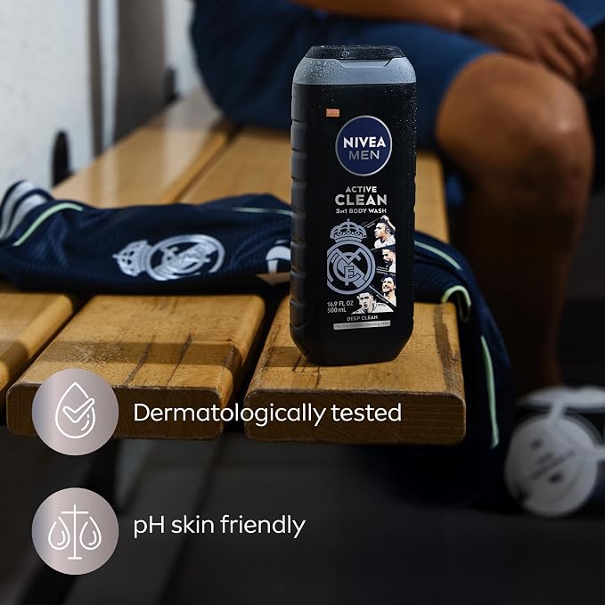 NIVEA MEN Real Madrid Limited Edition Design Active Clean Body Wash - Image 7