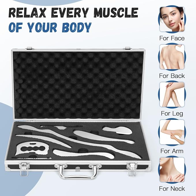 8 in 1 Stainless Steel Gua Sha Muscle Scraper Massage Tool Set IASTM Tools - Image 2
