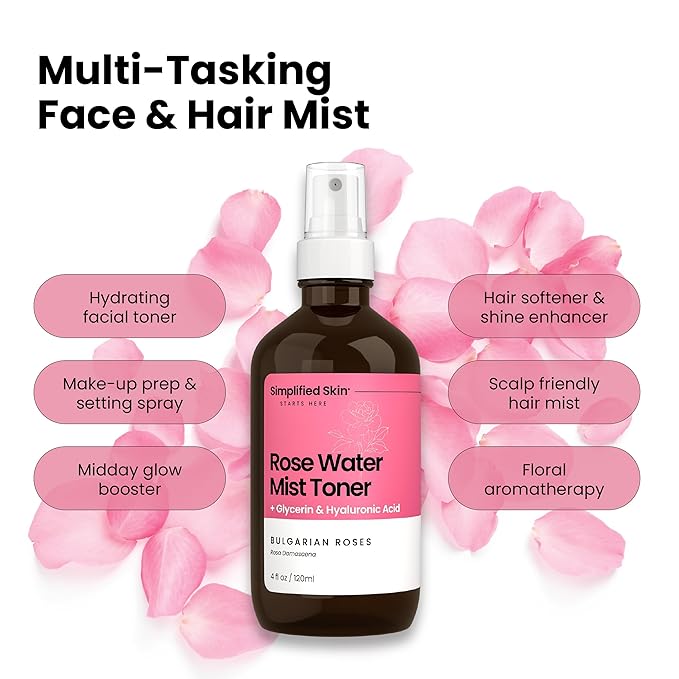 Rosewater and Glycerin Spray – Hydrating & Refreshing Rose Water Spray - Image 3