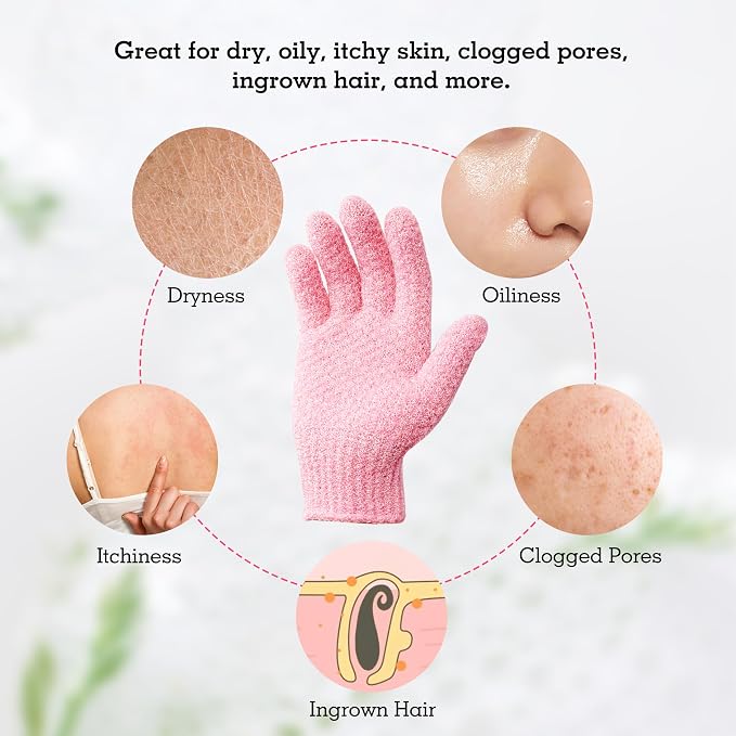 Evridwear Exfoliating Glove Shower Gloves Exfoliate Dead Skin - Image 5
