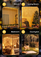 Brightown 300 LED Fairy Curtain Lights, 9.8ft x 9.8ft String Lights, USB Plug - Image 7