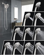 INAVAMZ Shower Heads with Handheld Spray Combo: 7.2" Rainfall Shower Head & - Image 4