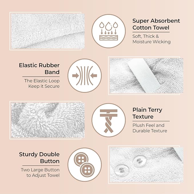 Lili&James Cotton Hair Towel Wrap - Image 5