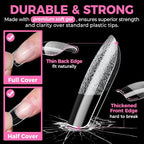 UNA GELLA Short Square & Squoval Nail Tips 216pcs Pre-Etched Short Square Round - Image 5