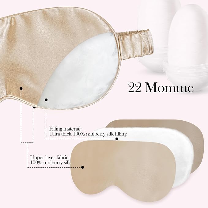 SilkDream 100% Mulberry Silk Sleep Mask Eye Mask - Image 3