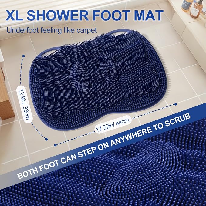 Shower Foot Scrubber Mat Large 2.0- Silicone Feet Toes Massage Exfoliate - Image 5