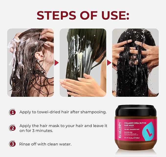 Collagen Shea Butter Hair Mask Deep Repair Conditioning Collagen Shea Butter - Image 4