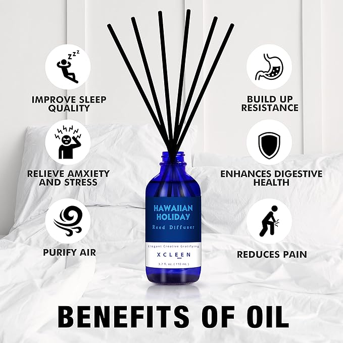 Xcleen Reed Diffuser Set for Home| 3.7 Oz Hawaiian Holiday Fragrance Diffuser | - Image 5
