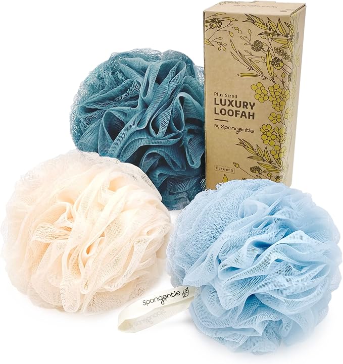 Spongentle Shower Loofah Bath Sponge, Body Scrubber by SunliteSports