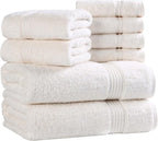 Superior Egyptian Cotton 8-Piece Towel Set, Guest Bath Decor Essentials - Image 2