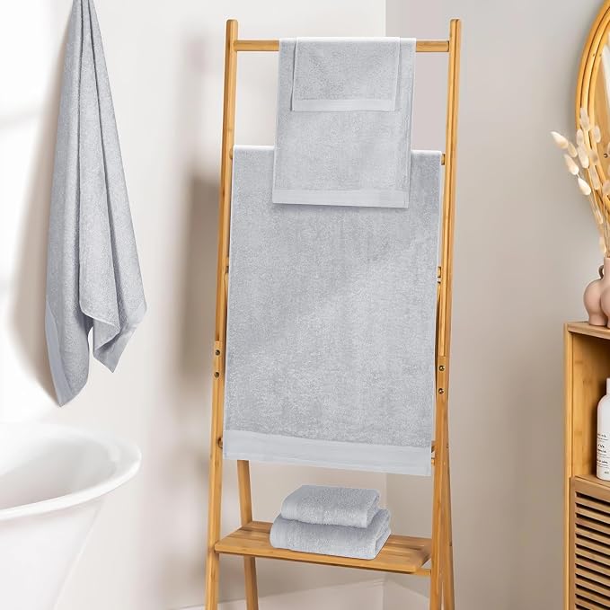 Ultra Soft 6 Pack Cotton Towel Set, Contains 2 Bath Towels 28x55 inch, 2 Hand - Image 3