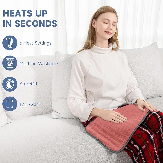 Portable Heating Pad for Back Pain, Travel Electric Heat Pad - Image 4