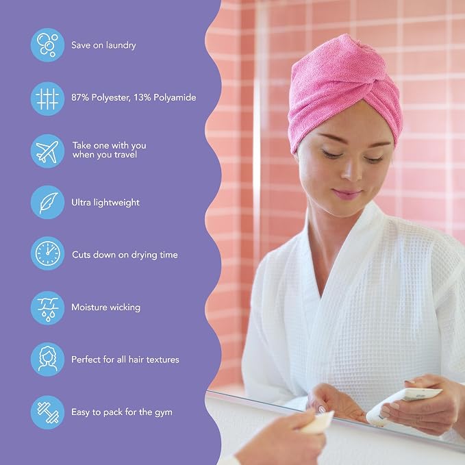 Turbie Twist 2-Pack Microfiber Hair Towel - Image 2