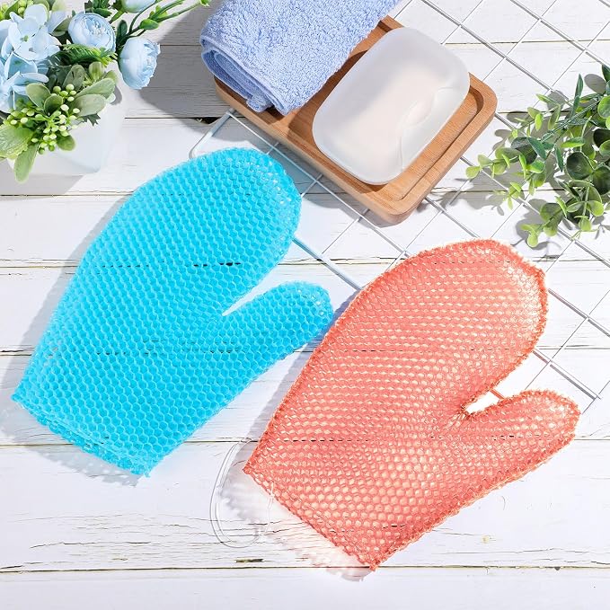 Karenhi 2 Pcs Honeycomb Exfoliating Glove Bath Mitt Body Spa Scrubber, - Image 6