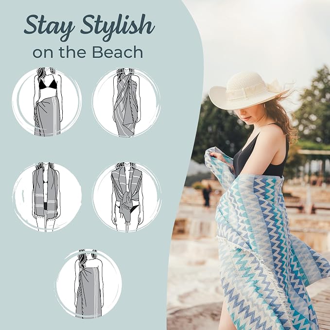 Premium Turkish Beach Towel – 100% Cotton, Quick Dry, Sand Free, Oversized - Image 4