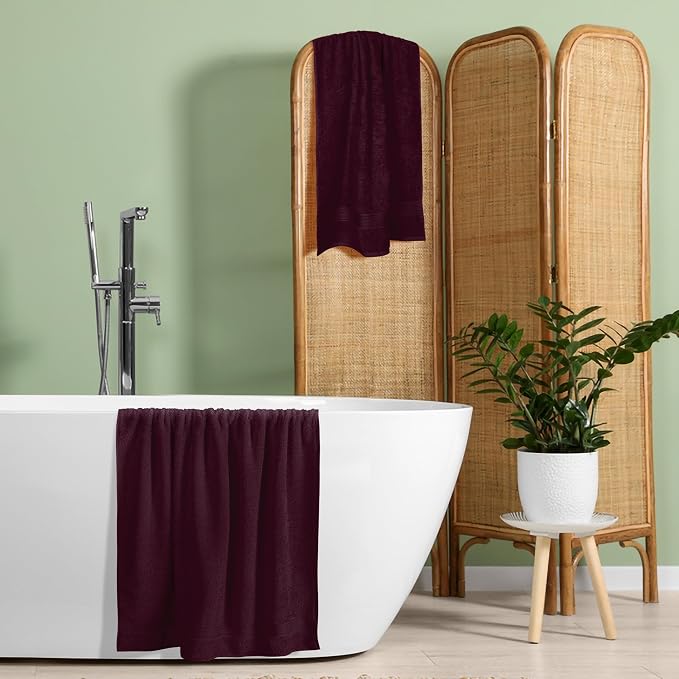 Elvana Home Cotton 2 Pack Oversized Bath Towel Set 28x55 inches, Large Bath - Image 5