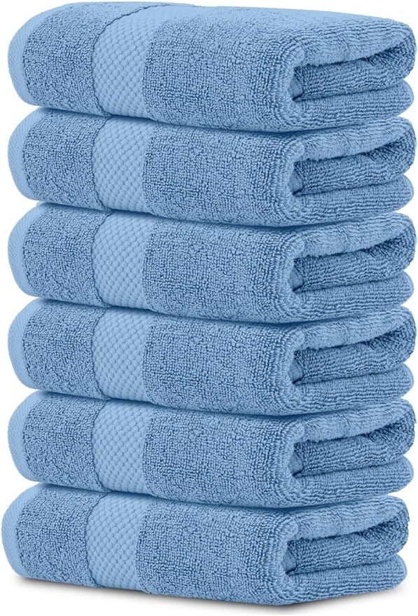 White Classic Luxury Light Blue Hand Towels by WhiteClassic