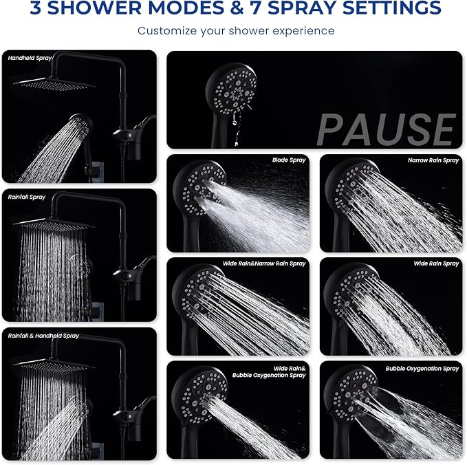 Ryamen Upgraded Dual Shower Heads Combo, 10 inch Filtered Shower Head - Image 7