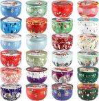 24Pack Christmas Scented Candle Tins Gift Set - Image 6