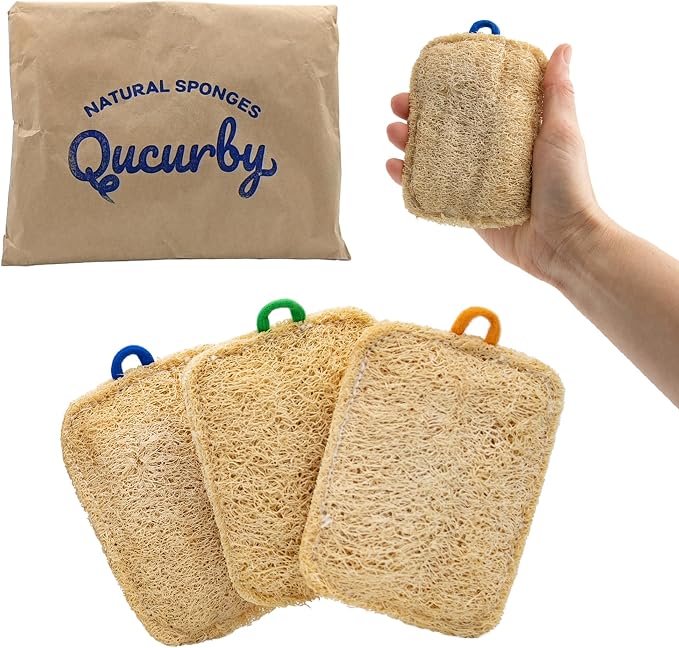 All Natural Loofah Kitchen Sponges by Qucurby