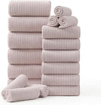 18 Piece Family Bath Towel Set Include 6 Bath Towels, 6 Hand Towels and 6 by Hailea