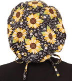 Sparkling EARTH Banded Bouffant Surgical Scrub Ponytail Working Caps and - Image 5
