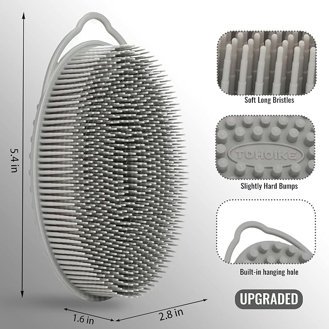 Set of 3 Silicone Body Scrubber Loofah Soft Exfoliating Body Bath Shower - Image 2