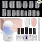 AILLSA Extra Short Coffin Gel Nail Kit 240pcs Full Nail Tips by AILLSAGELPOLISH