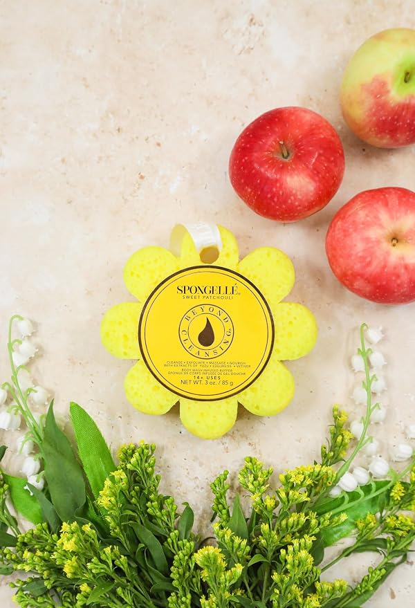 Spongellé Sweet Patchouli Wild Flower Bath Sponge | Built-in Body Wash & Body - Image 5
