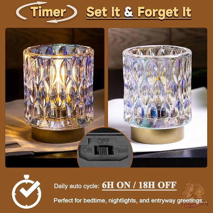 Battery Operated Table Lamps Timer, Mini Crystal Lamp - Image 9