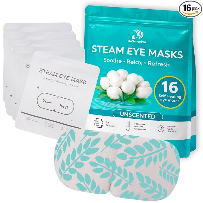 Steam Eye Mask - 16 Pack Self-Heating Warm Compress by DoSensePro