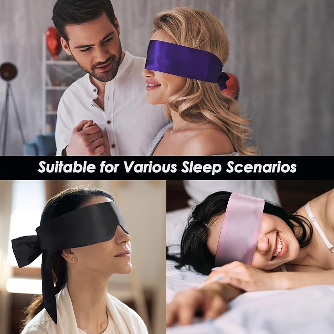 FRESHME 2pc Satin Blindfold Sleep Mask - Image 3